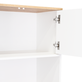 Tuhome Pamplona Microwave Tall Cabinet with Spacious Counter Surface, Multiple Storage Shelves, Upper and Lower Double Door Cabinets, Integrated Cable Management and Large Vertical Design for Modern Kitchens