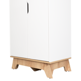 Tuhome Pamplona Microwave Tall Cabinet with Spacious Counter Surface, Multiple Storage Shelves, Upper and Lower Double Door Cabinets, Integrated Cable Management and Large Vertical Design for Modern Kitchens