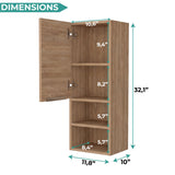 Mila Bathroom Cabinet with Single-Door Compartment, Two Interior Shelves, Dual External Open Shelves and Space-Saving Wall Design for Organized Storage, Daily Essentials Access and Modern Bathroom Convenience