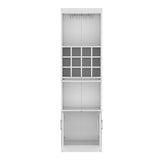 Kevil 71-Inch Tall Bar Cabinet with Pull-Out Tray, 12-Bottle Wine Cubbies, Glass Holder Stemware Rack, Multi-Tier Shelves, Liquor Storage, Adjustable Compartments and Modern Freestanding Design for Home Entertainment