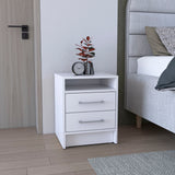 TUHOME Greter Nightstand with Two Spacious Drawers, Open Storage Shelf, Floating Modern Design, Functional Bedside Organization, Enhanced Surface Space for Daily Essentials, Ideal for Streamlined and Contemporary Bedroom Living