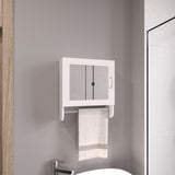 TUHOME Botiq 19.7-Inch Mirror Medicine Cabinet with One Door, Two Interior Shelves and Integrated Towel Rack, Wall-Mounted Storage Organizer for Bathroom or Kitchen Essentials, Space-Saving Modern Cabinet Design