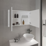TUHOME Bouti 19.7-Inch High by 31.5-Inch Wide Double-Door Mirror Medicine Cabinet with Three Interior Shelves, Wall-Mounted Storage Organizer for Bathroom or Kitchen Essentials, Modern Space-Saving Cabinet Design