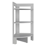 TUHOME Riga Corner 3-Tier Side Table with Tray-Style Top and Open Shelves, Space-Saving End Table for Sofa or Bedside Use, Compact Vertical Storage Stand for Living Room or Bedroom Organization and Modern Home Décor