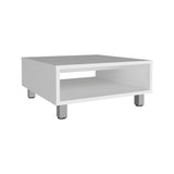 TUHOME Eclipse 10" High Minimalistic Square Coffee Table with Open Storage Shelf, Low Modern Living Room Center Table for Compact Spaces, Contemporary Design for Books, Décor and Everyday Essentials with Sleek Functional Style