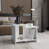 TUHOME Weman 23.6" Wide Modern Coffee Table with Open Storage Shelf, Compact Rectangular Living Room Center Table for Small Spaces, Minimalist Home Office Accent Table with Durable Design and Contemporary Style
