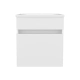 Primavera 18" Wide Floating Bathroom Vanity with One Cabinet and Two Open Shelves, Compact Wall-Mounted Modern Vanity for Small Bathrooms, Storage Organizer for Towels, Toiletries, and Essentials