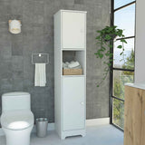 Tuhome Ibis Linen Cabinet with Double Doors, Four Interior Shelves, Two Cabinets, Elegant Design for Bedroom, Bathroom, or Utility Storage