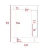 TUHOME Meka 24 Inch Bathroom Vanity with Double Door Cabinet, Tiered Interior Shelves, Open Cubbies and Integrated Sink Offering Modern Storage, Practical Organization and Durable Engineered Wood Construction for Home Bathrooms