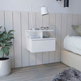 Adele Floating Nightstand, Drawer, Open Top Shelves