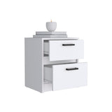 Tuhome Trivor 2-Drawer Nightstand with Spacious Storage, Modern Bedside Table with Metal Handles, Compact Design for Bedrooms and Small Spaces, Functional Nightstand with Superior Top for Essentials and Daily Use