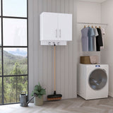 Kymo Wall Storage Cabinet, 2 Doors, Broom Hangers