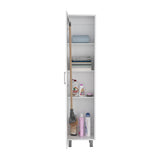 Vintro Freestanding Storage Cabinet with Internal Storage Shelves, Tall Single Door, Four Interior Shelves, Metal Handle and Legs