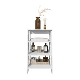 TUHOME Bathbi 30-Inch High Four-Tier Ladder Shelf Organizer, Compact Corner Storage Rack for Bathroom Towels, Living Room Décor or Side Table Use, Modern Space-Saving Display Unit with Open Shelves