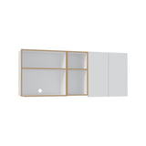 Corinto 59" Wide Two-Door Wall Cabinet with Four Open Shelves and Removable Drying Dish Rack, Wall Mounted Storage Cabinet for Kitchen, Garage, Laundry Room, Mudroom and Home Organization