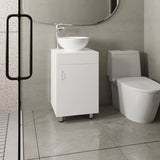 Tacna 18" Wide Free Standing One-Door Bathroom Vanity with Vessel Porcelain Sink, Compact Bathroom Storage Solution, Sleek and Elegant Design for Small Spaces, Modern and Functional Bathroom Organizer