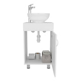Tacna 18" Wide Free Standing One-Door Bathroom Vanity with Vessel Porcelain Sink, Compact Bathroom Storage Solution, Sleek and Elegant Design for Small Spaces, Modern and Functional Bathroom Organizer