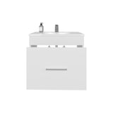 Hatta Modern Bathroom Vanity with Sleek Finish and Ample Storage Featuring One Concealed Cabinet Door Two Functional Pull-Out Drawers and One Open Lower Shelf Perfect Design for Optimized Utility
