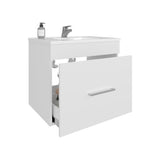 Hatta Modern Bathroom Vanity with Sleek Finish and Ample Storage Featuring One Concealed Cabinet Door Two Functional Pull-Out Drawers and One Open Lower Shelf Perfect Design for Optimized Utility
