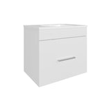 Hatta Modern Bathroom Vanity with Sleek Finish and Ample Storage Featuring One Concealed Cabinet Door Two Functional Pull-Out Drawers and One Open Lower Shelf Perfect Design for Optimized Utility