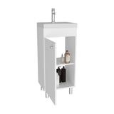 Rivera Freestanding Bathroom Vanity with One Door and Two Shelves Compact Sink Base Cabinet Modern Small Space Storage Organizer Powder Room Essential Furniture