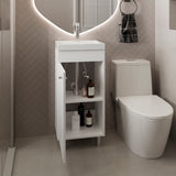 Rivera Freestanding Bathroom Vanity with One Door and Two Shelves Compact Sink Base Cabinet Modern Small Space Storage Organizer Powder Room Essential Furniture