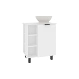 Allegra Vessel Sink Vanity with One Door Storage and Open Shelves Freestanding Bathroom Cabinet Compact Modern Vessel Basin Organizer Small Space Storage Solution