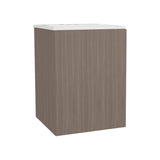 Colton Free-Standing Bathroom Vanity with One-Door Cabinet and Open Shelf, Modern Compact Sink Cabinet with Light Grey Wood Finish, Ideal for Small Bathrooms and Powder Rooms, Space-Saving Storage Solution