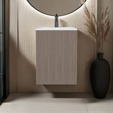 Colton Free-Standing Bathroom Vanity with One-Door Cabinet and Open Shelf, Modern Compact Sink Cabinet with Light Grey Wood Finish, Ideal for Small Bathrooms and Powder Rooms, Space-Saving Storage Solution