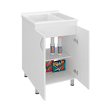 Foster Two Door Utility Tub and Sink, Freestanding Cabinet with 2 Interior Storager Shelves, Utility Sink for Laundry Rooms or Garage
