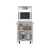 Alani Freestanding Kitchen Sideboard and Microwave Stand with Two-Door Cabinet with Interior Storage Shelves, One Upper Shelf and Compact Countertop