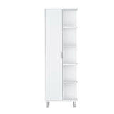 TUHOME Crovie Linen Bathroom Cabinet with Four Open Shelves, Tall Space-Saving Vertical Storage Unit for Towels, Toiletries and Essentials, Modern 63-Inch High Organizer Designed for Fresh, Functional Bathroom Decor