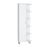 TUHOME Crovie Linen Bathroom Cabinet with Four Open Shelves, Tall Space-Saving Vertical Storage Unit for Towels, Toiletries and Essentials, Modern 63-Inch High Organizer Designed for Fresh, Functional Bathroom Decor