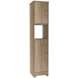 Tuhome Ibis Linen Cabinet with Double Doors, Four Interior Shelves, Two Cabinets, Elegant Design for Bedroom, Bathroom, or Utility Storage