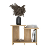 TUHOME Weman 23.6" Wide Modern Coffee Table with Open Storage Shelf, Compact Rectangular Living Room Center Table for Small Spaces, Minimalist Home Office Accent Table with Durable Design and Contemporary Style