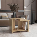 TUHOME Weman 23.6" Wide Modern Coffee Table with Open Storage Shelf, Compact Rectangular Living Room Center Table for Small Spaces, Minimalist Home Office Accent Table with Durable Design and Contemporary Style