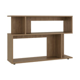 TUHOME Asymmetrical Sofa Side Table with Open Storage Shelves and Upper Display Surface, Modern Accent Table for Living Rooms and Entryways, Functional Narrow Companion Piece for Everyday Organization and Stylish Home Decor