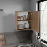 TUHOME Manchester 20-Inch Wall Cabinet with One Door and Two Interior Shelves, Space-Saving Mounted Storage Solution for Bathroom, Kitchen, Laundry or Garage Organization, Compact Vertical Cabinet for Everyday Home Essentials