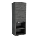 Mila Bathroom Cabinet with Single-Door Compartment, Two Interior Shelves, Dual External Open Shelves and Space-Saving Wall Design for Organized Storage, Daily Essentials Access and Modern Bathroom Convenience