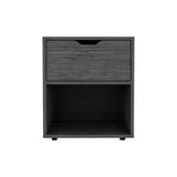 TUHOME Aberdeen 19.7-Inch High Nightstand with Central Drawer, Open Bottom Storage Compartment and Versatile Top Surface, Modern Engineered Wood Bedside for Organized Bedrooms