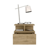 Tuhome Adele Floating Nightstand with One Drawer and Two Lower Shelves, Wall-Mounted Bedside Storage Solution for Compact Bedrooms, Modern Space-Saving Design with Hidden Storage and Display Area for Daily Essentials