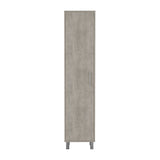 TUHOME Laska Tall Storage Cabinet with Five Interior Shelves, Integrated Broom Hangers, Wide Door Access, Metal Handle and Raised Legs, Space-Saving Multi-Purpose Organizer for Cleaning Supplies and Home Essentials