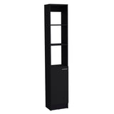 Parks Linen Bathroom Storage Cabinet with One Door and Six Shelves, Tall Freestanding Organizer for Bathroom, Living Room or Kitchen, Multi-Purpose Slim Storage Tower for Towels, Toiletries, Pantry Items and Household Organization