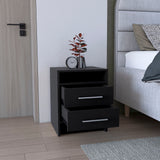 TUHOME Greter Nightstand with Two Spacious Drawers, Open Storage Shelf, Floating Modern Design, Functional Bedside Organization, Enhanced Surface Space for Daily Essentials, Ideal for Streamlined and Contemporary Bedroom Living