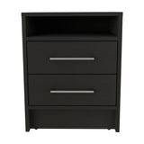 TUHOME Greter Nightstand with Two Spacious Drawers, Open Storage Shelf, Floating Modern Design, Functional Bedside Organization, Enhanced Surface Space for Daily Essentials, Ideal for Streamlined and Contemporary Bedroom Living