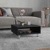 TUHOME Eclipse 10" High Minimalistic Square Coffee Table with Open Storage Shelf, Low Modern Living Room Center Table for Compact Spaces, Contemporary Design for Books, Décor and Everyday Essentials with Sleek Functional Style