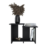 TUHOME Weman 23.6" Wide Modern Coffee Table with Open Storage Shelf, Compact Rectangular Living Room Center Table for Small Spaces, Minimalist Home Office Accent Table with Durable Design and Contemporary Style