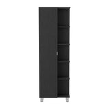 TUHOME Concord 2-Piece Bathroom Set with Tall Storage Cabinet and Wall-Mounted Cabinet, Modern Bathroom Storage Solution, 62.2"H x 20.1"W x 8.5"D, Black