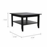 Tuhome Essential Coffee Table with One Shelf and Four Legs, Two-Tiered Design, Modern Style for Living Room or Lounge Area