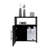 Tuhome Nordico Nightstand with Spacious Lower Cabinet, Open Shelf Storage, Modern Superior Top Surface, Sleek Contemporary Design, Functional Bedside Organizer for Books, Essentials, Lamps, and Daily Bedroom Use